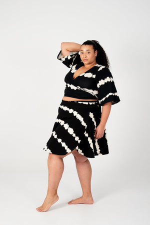 Wrap Skirt Mini In Blot Black - Manners London