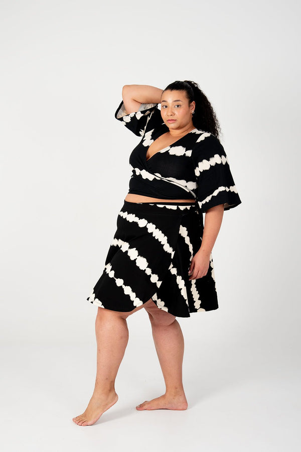 Wrap Skirt Mini In Blot Black - Manners London