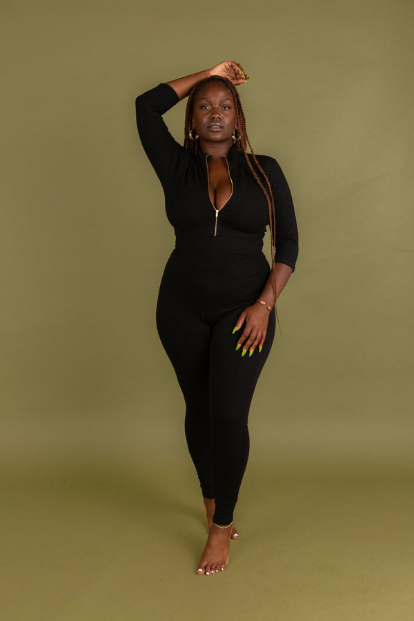 Zip Jumpsuit in Black - Manners London