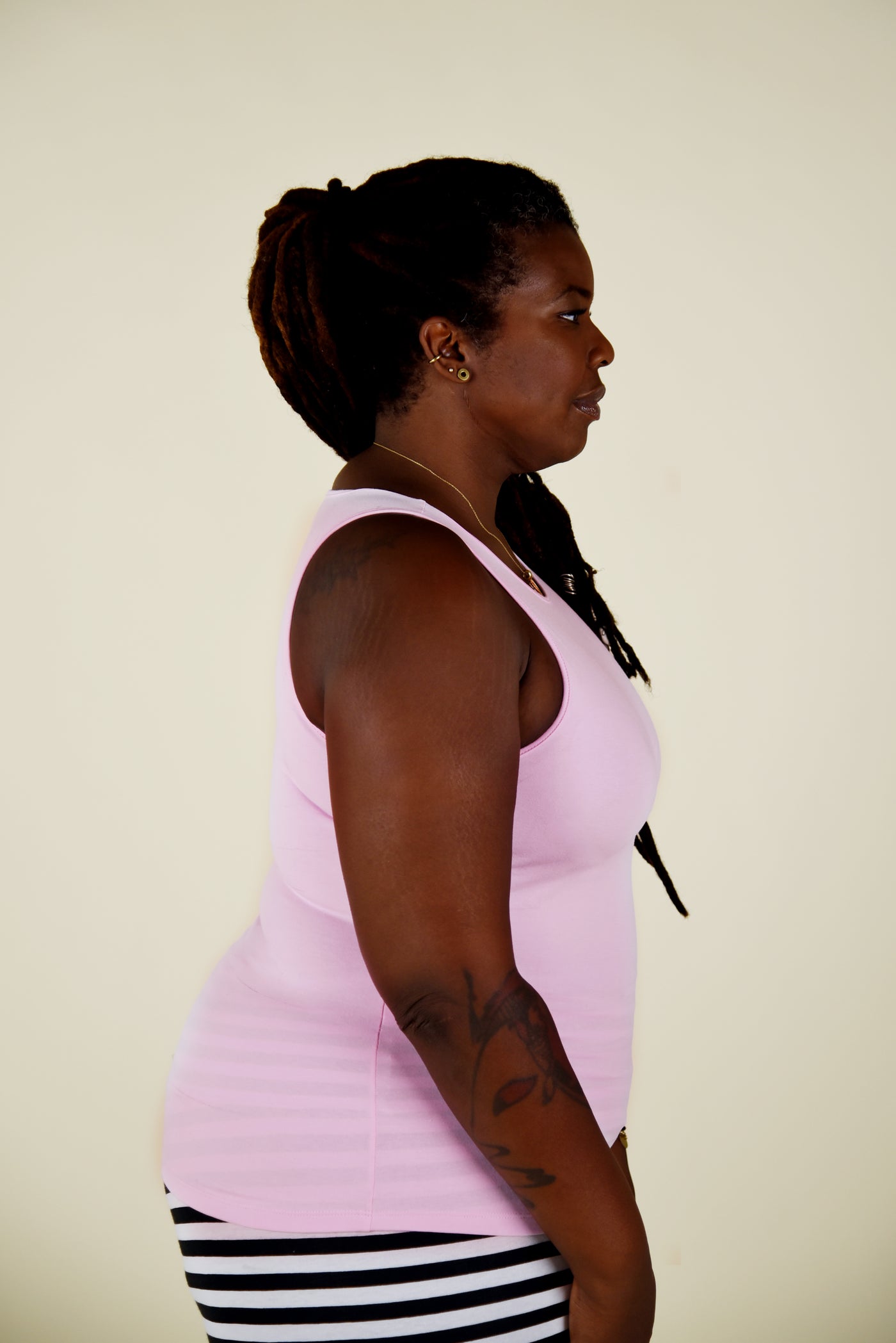 Iza Full Length Vest Top in Pastel Pink