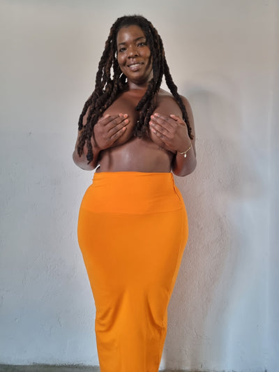 Favell Midi Skirt in Tangerine