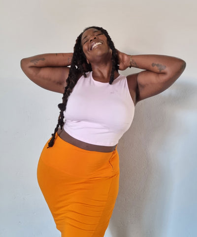 Iza Crop Vest Top in Pastel Pink
