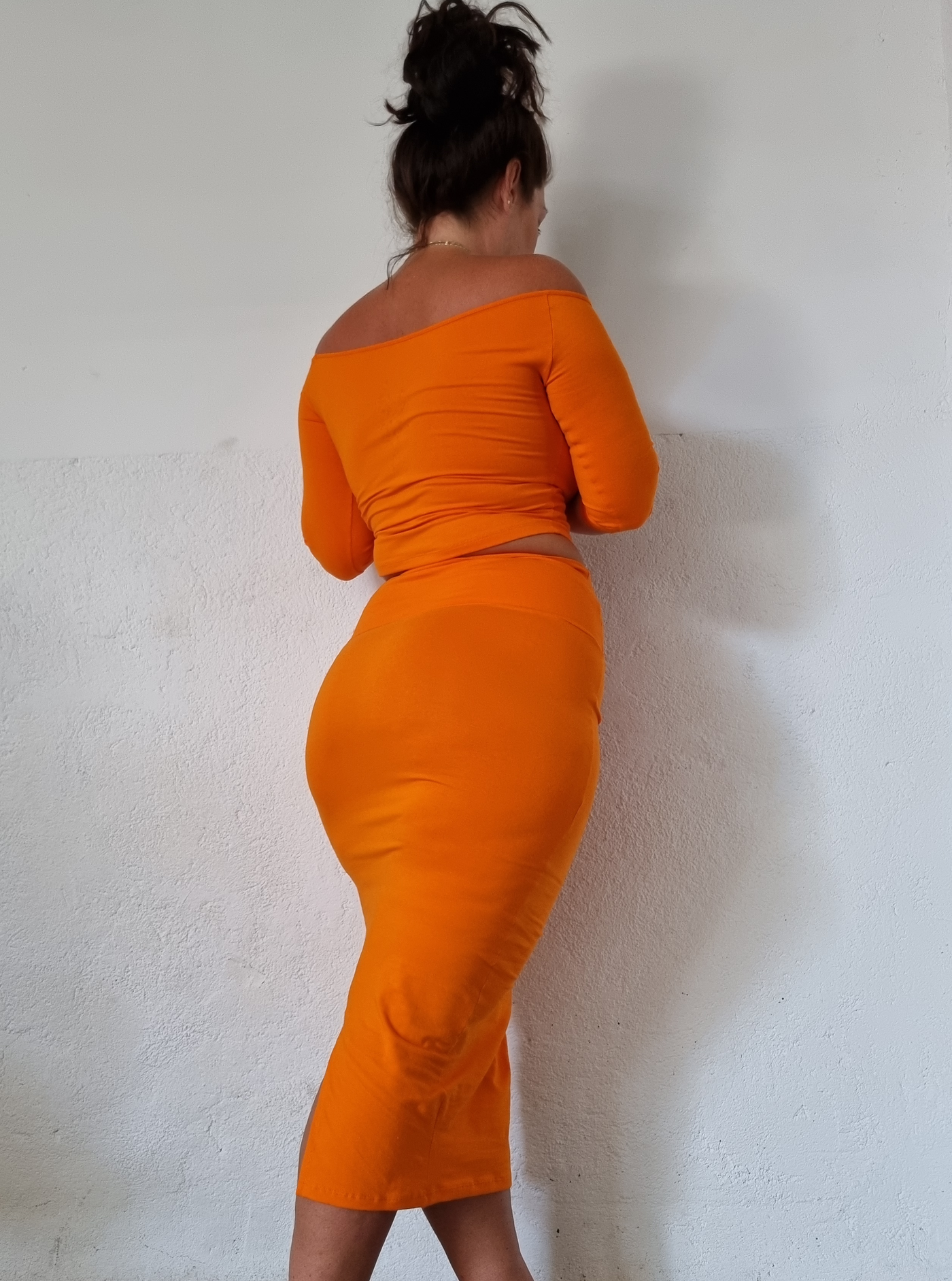Favell Midi Skirt in Tangerine