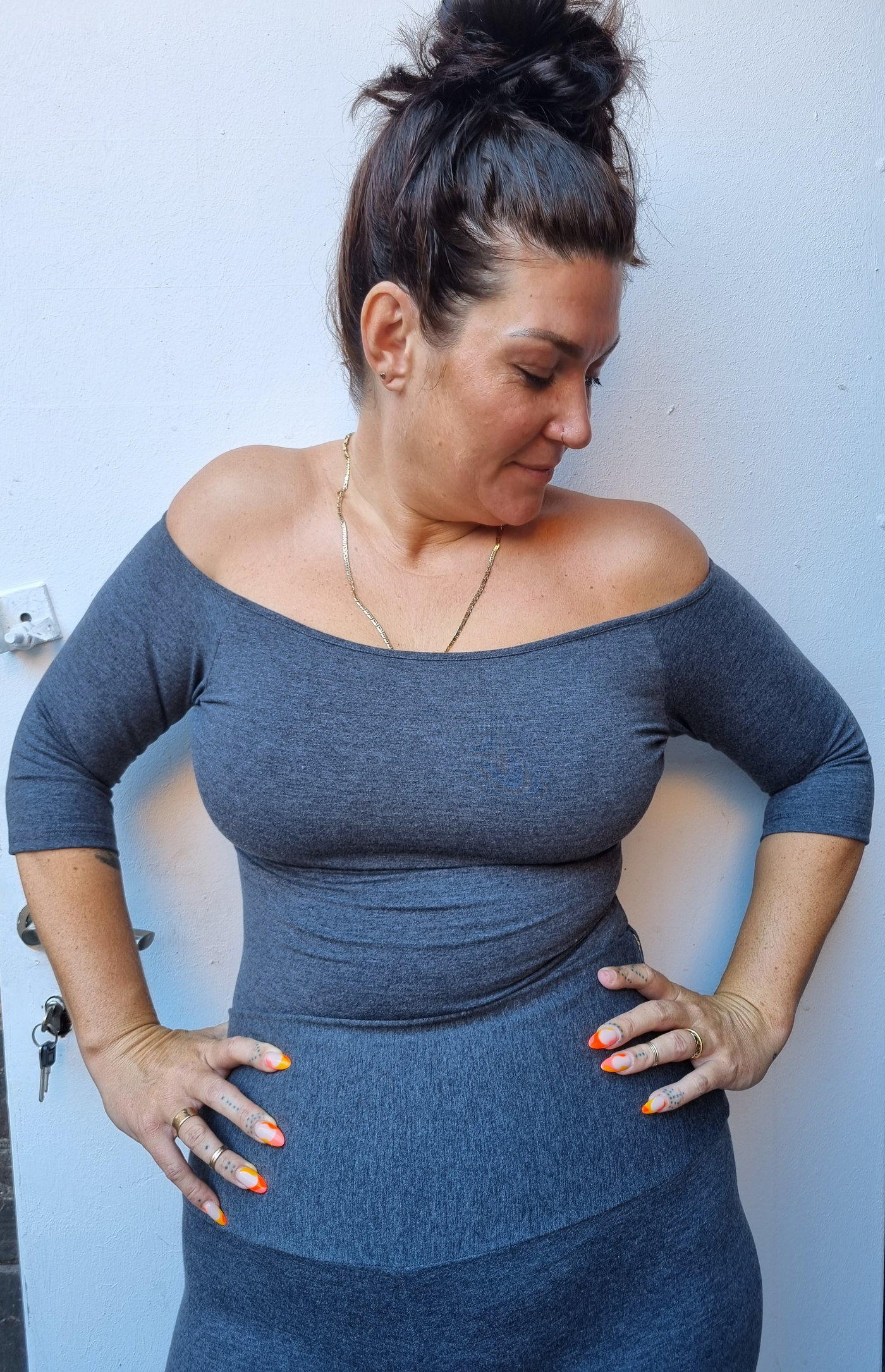 Bardot Full Length Top in Extra soft Misty Grey