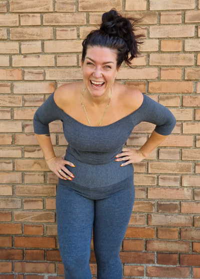 Bardot Full Length Top in Extra soft Misty Grey