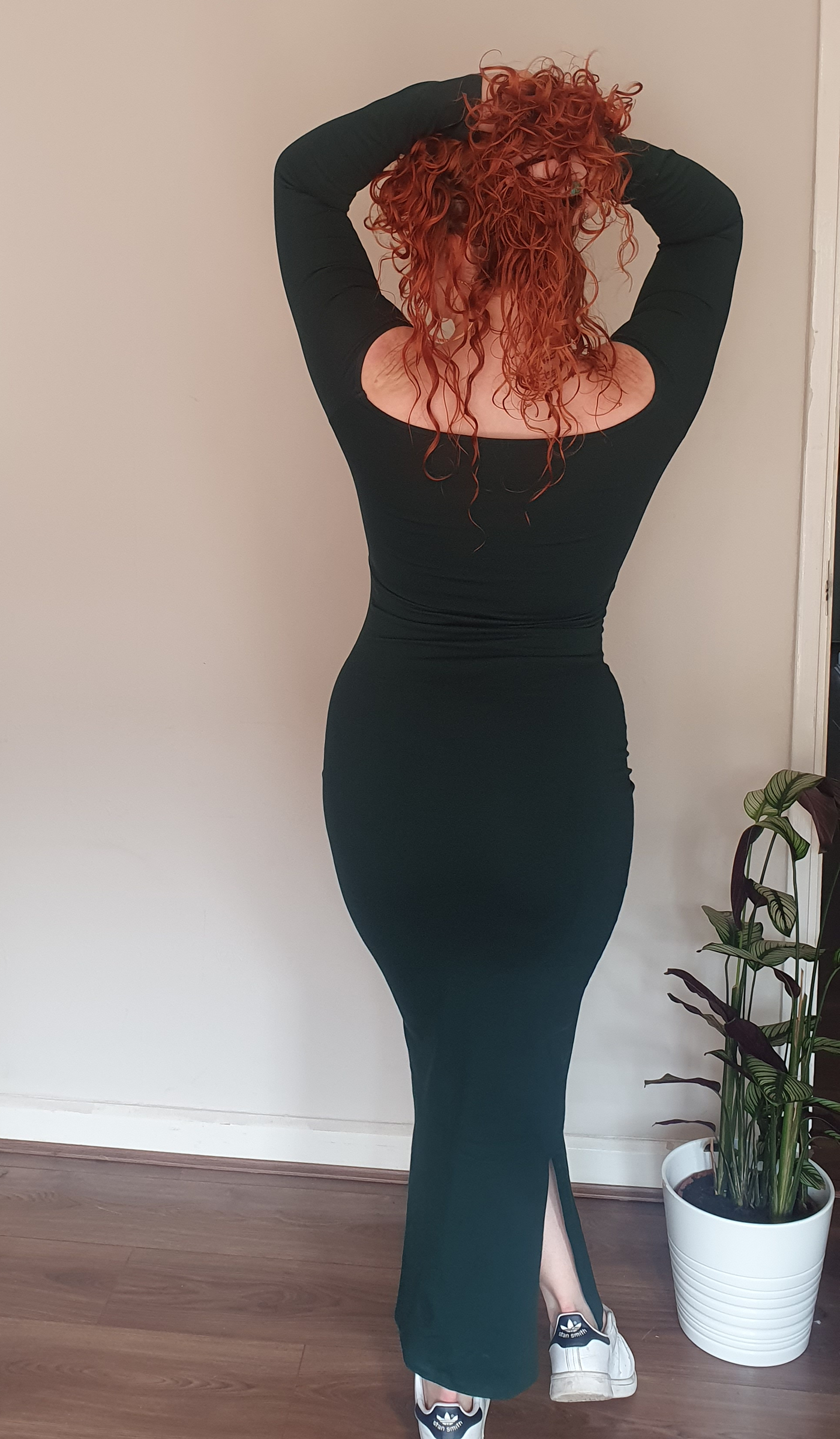Baza Midi Dress in Forest Green