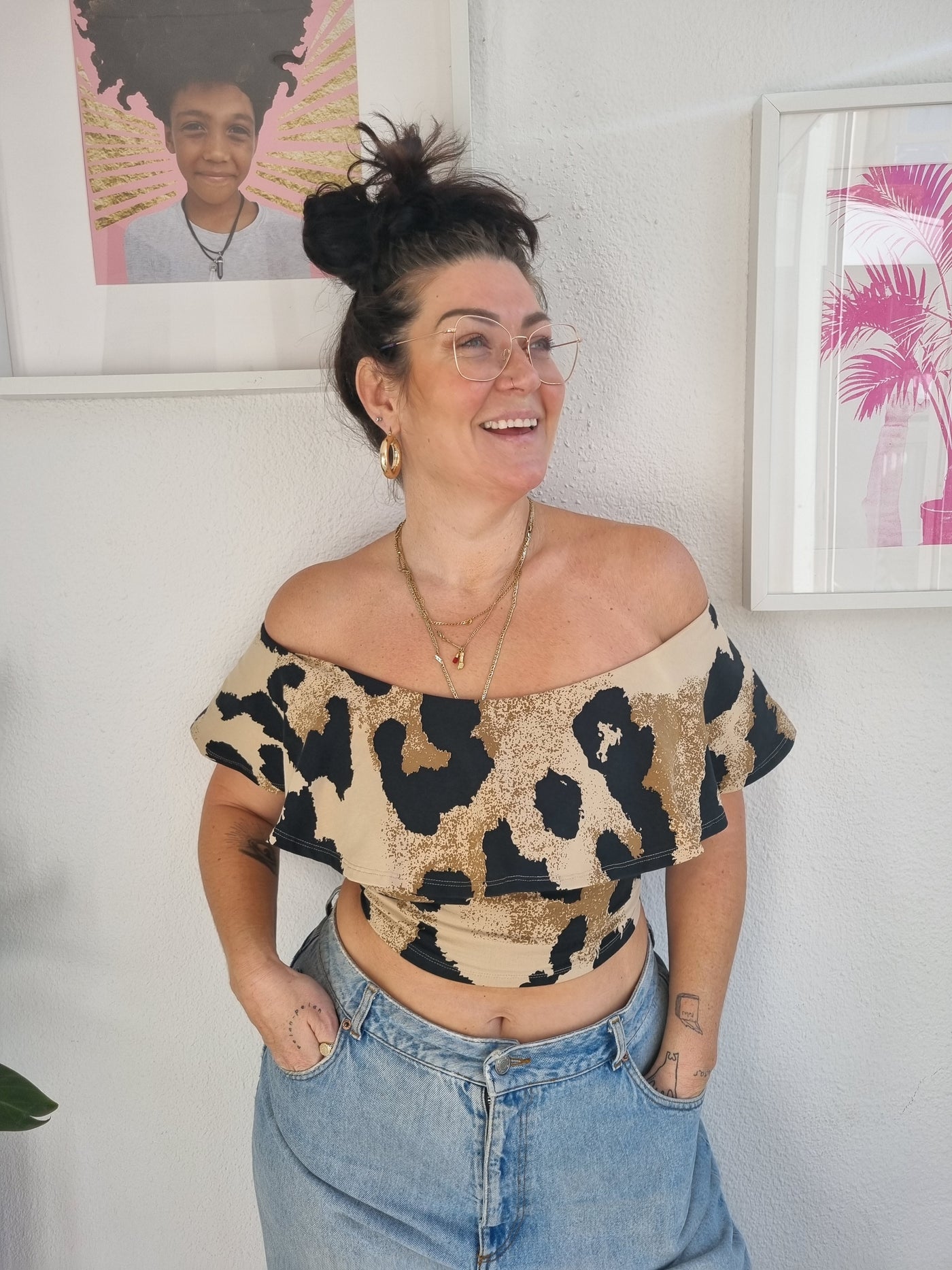 Diida crop top in New Leopard