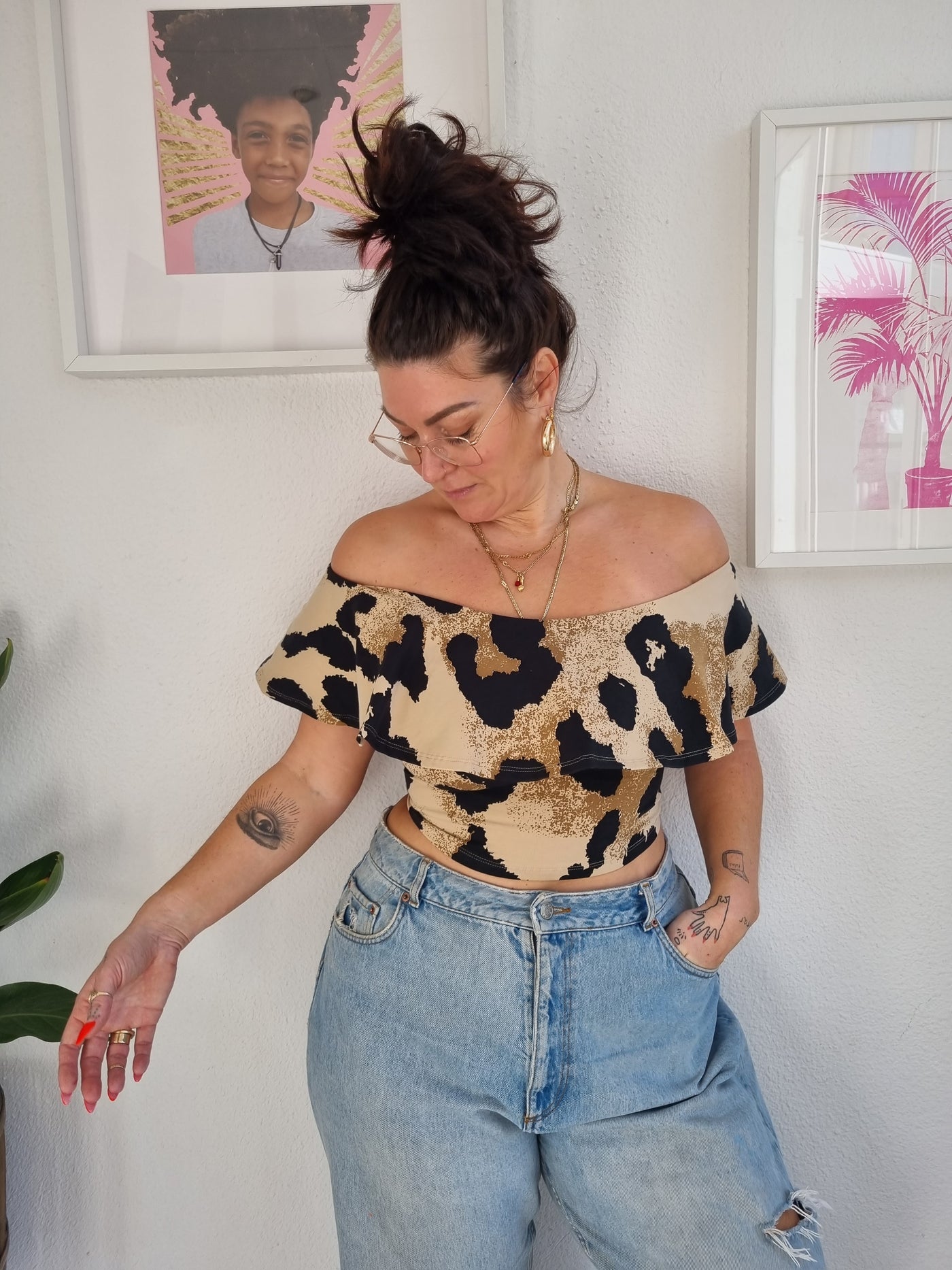 Diida crop top in New Leopard