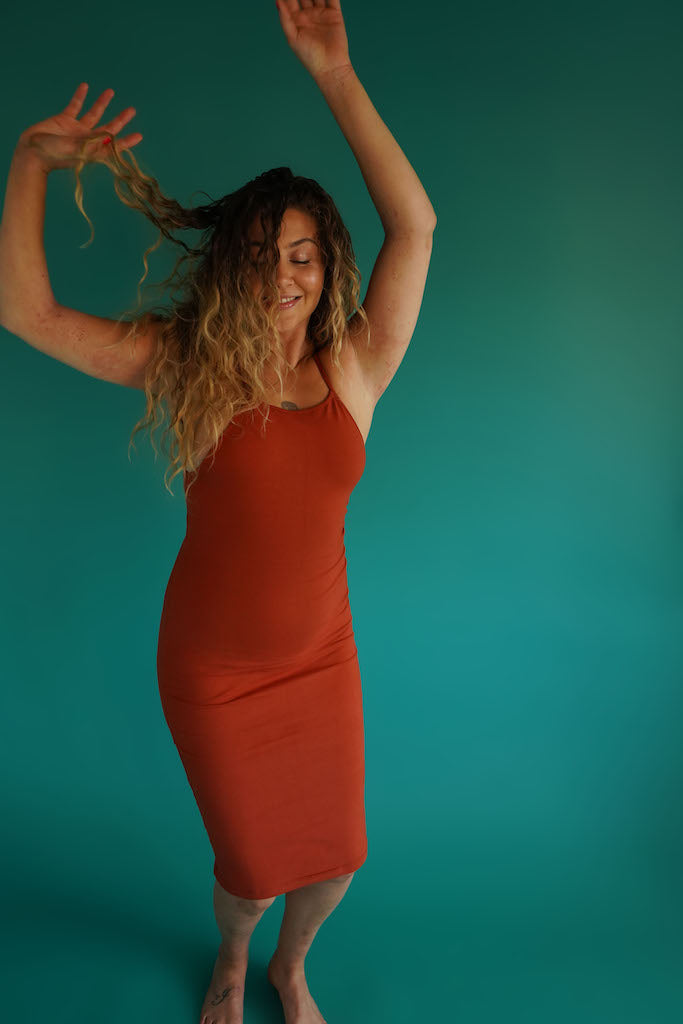 Nata Dress in Burnt Orange