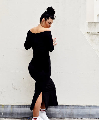 Baza Midi Dress in Black
