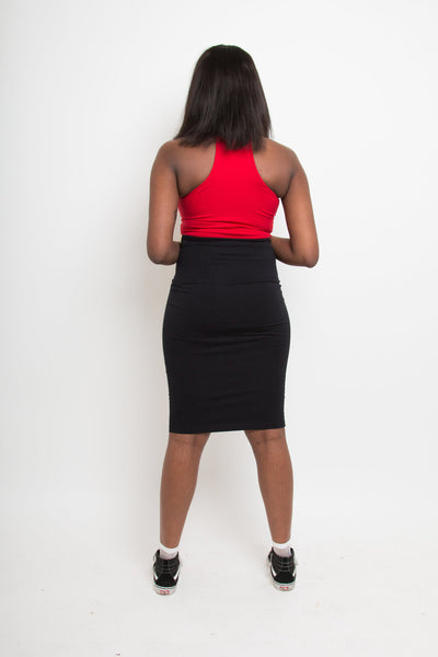 Favell Pencil Skirt In Black