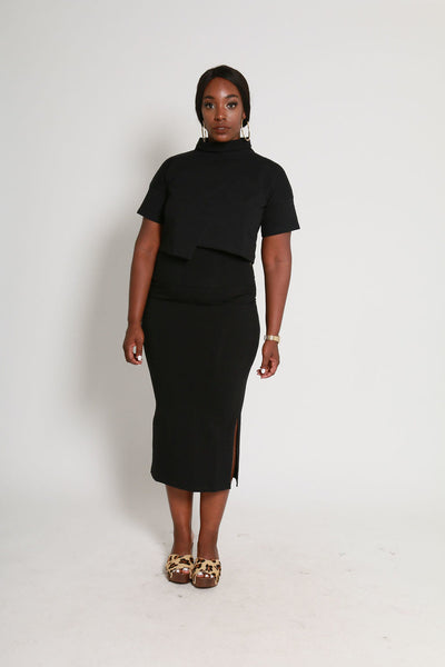 Kafu Midi Skirt in Black