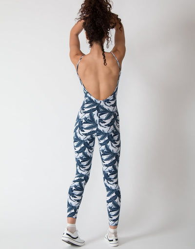 Santai Jumpsuit in Blue Banana Print