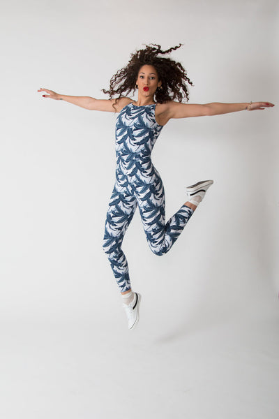 Santai Jumpsuit in Blue Banana Print