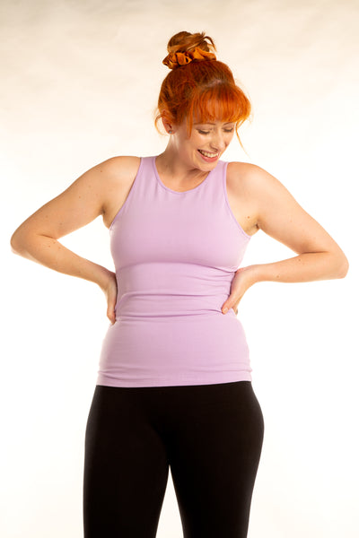 Iza Full Length Vest Top in Lilac
