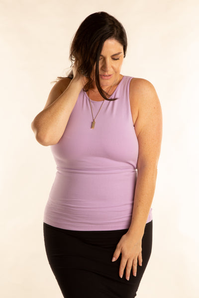Iza Full Length Vest Top in Lilac
