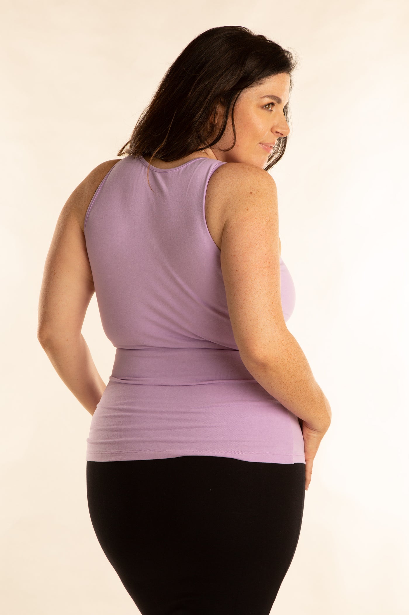 Iza Full Length Vest Top in Lilac