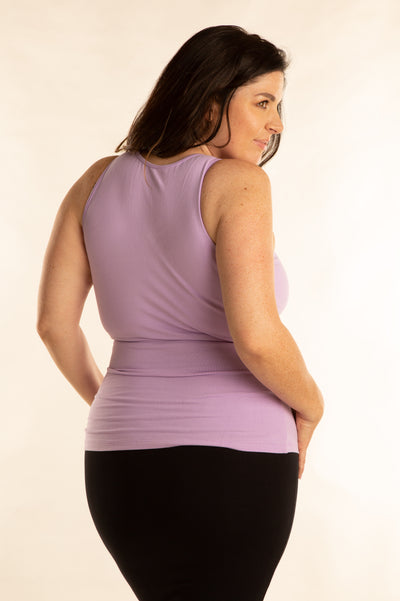 Iza Full Length Vest Top in Lilac