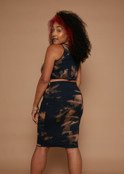 Iza Crop Vest Top in Acid Wash