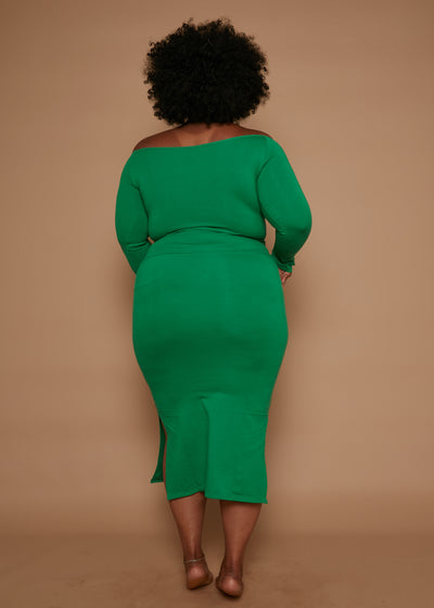 Baza Full Length Top in Grass Green