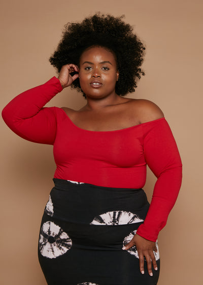 Baza Full Length Top in Pomegranate Red