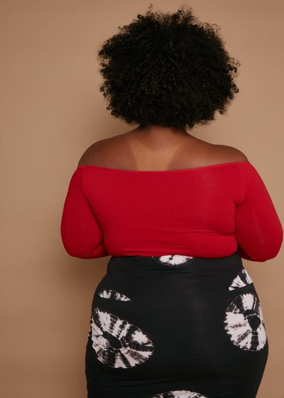 Baza Full Length Top in Pomegranate Red