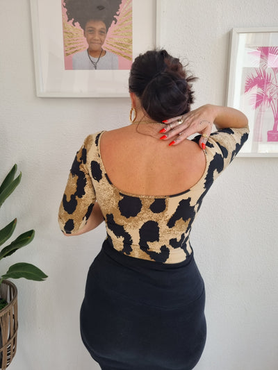 Api 3/4 sleeve top full in New Leopard