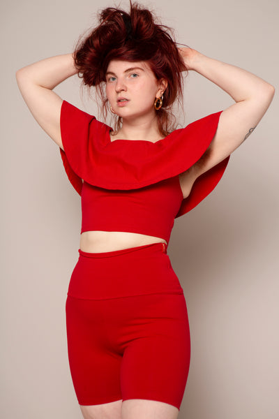 Diida Crop Top in Pomegranate Red