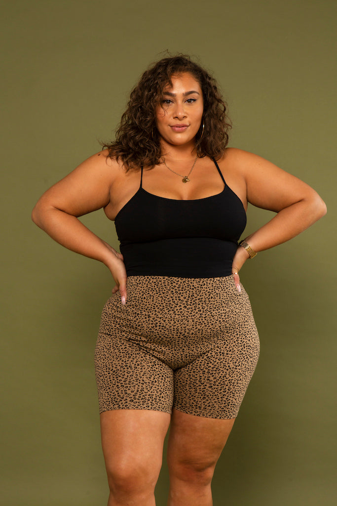 Super High Waisted Tib Cycle Shorts in Classic Leopard