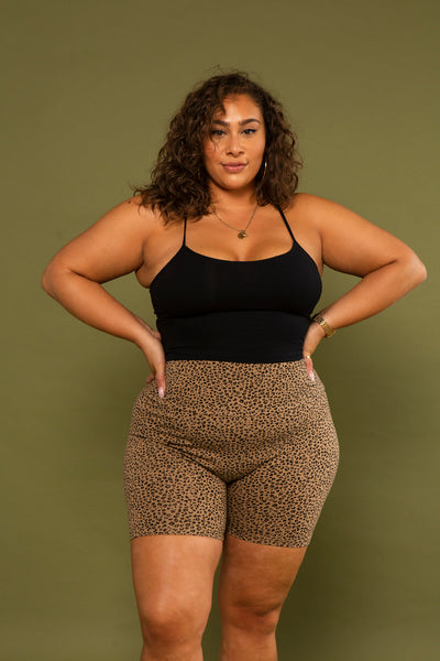 Super High Waisted Tib Cycle Shorts in Classic Leopard