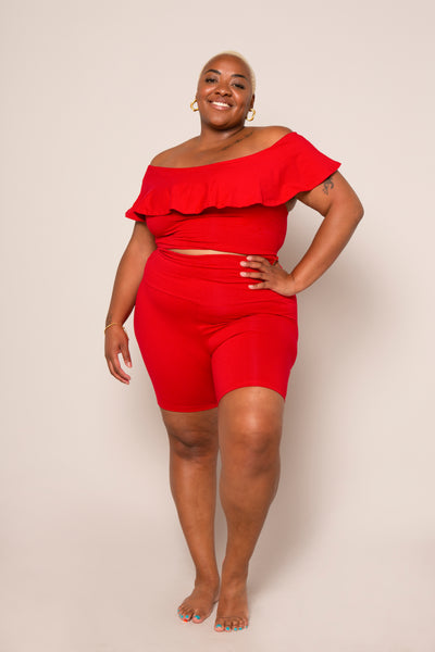 Diida Crop Top in Pomegranate Red