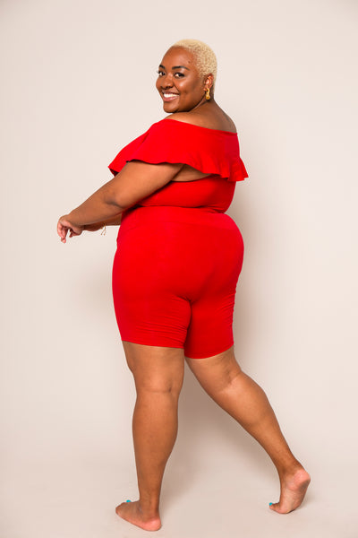Diida Crop Top in Pomegranate Red
