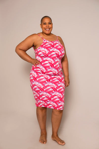 Nata Dress in Pink Banana Leaf