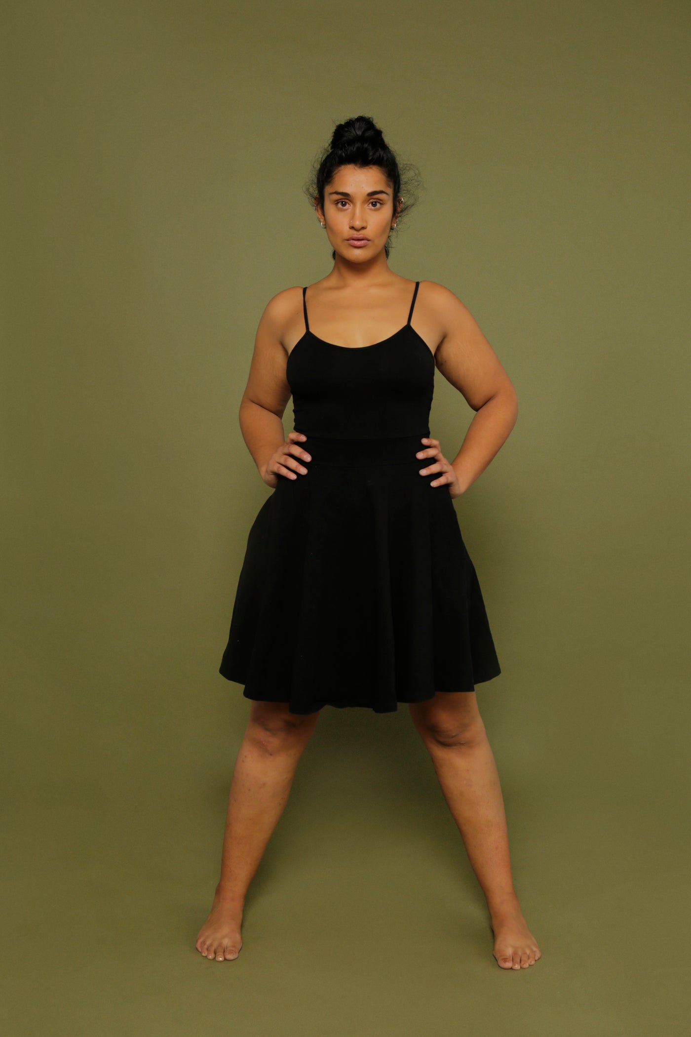 Jola Pocket Skater Dress and Skirt in Black