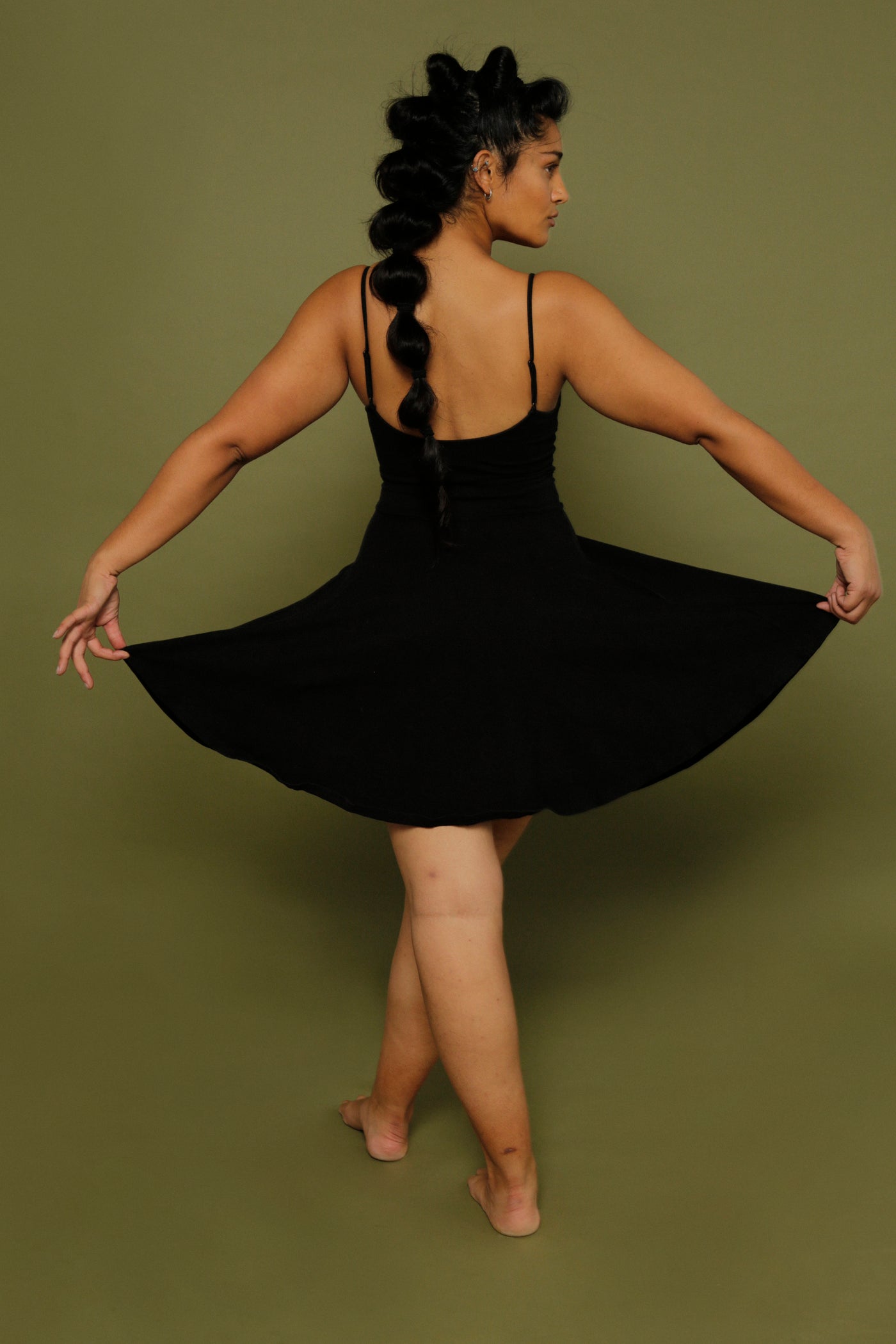 Jola Pocket Skater Dress and Skirt in Black