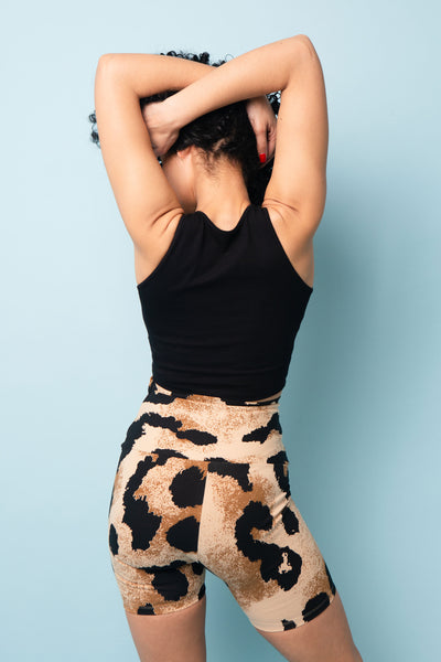 Super High Waisted Tib Cycle Shorts in New Leopard