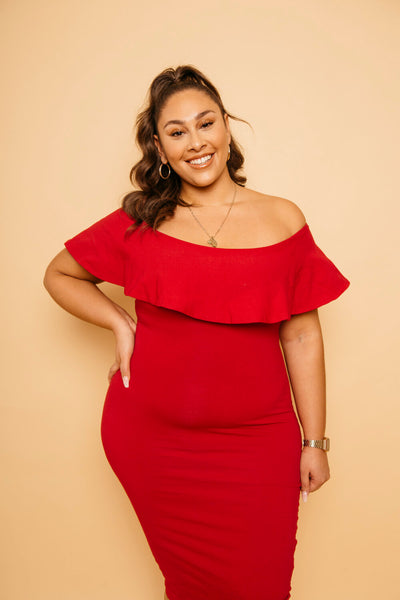 Diida Dress in Pomegranate Red