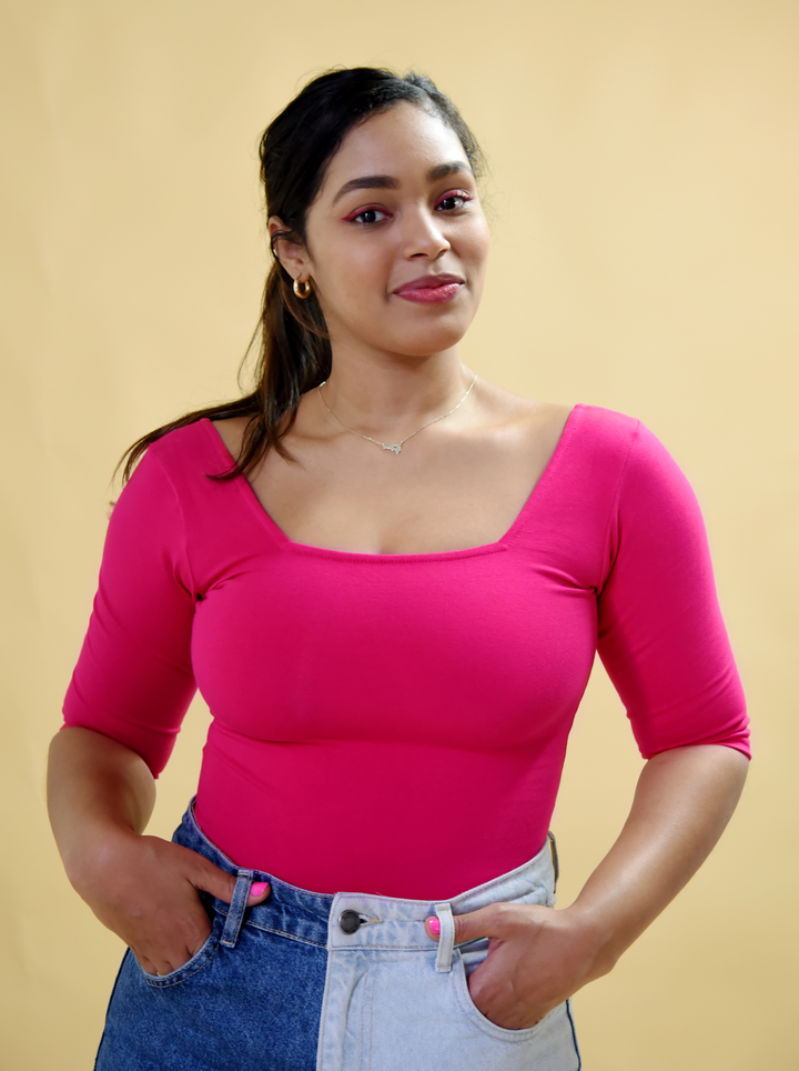 Dragons Den Bodysuit in Fuchsia Manners London