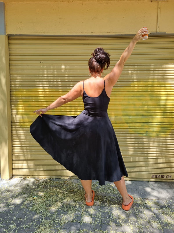 Asri Midi Dress in Black - Manners London