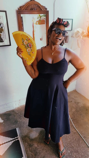 Asri Midi Dress in Black - Manners London