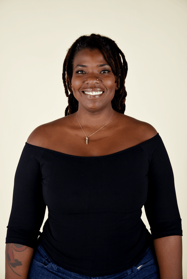 Bardot Mid Crop Top in Black - Manners London