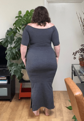 Baza Midi Dress 3/4 sleeve in Misty Grey - Manners London