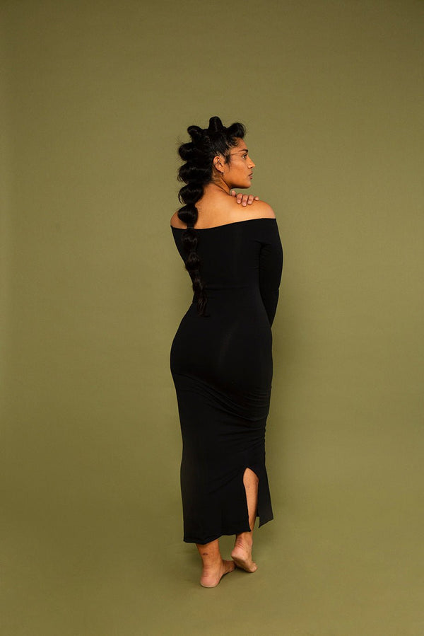 Baza Midi Dress in Black - Manners London