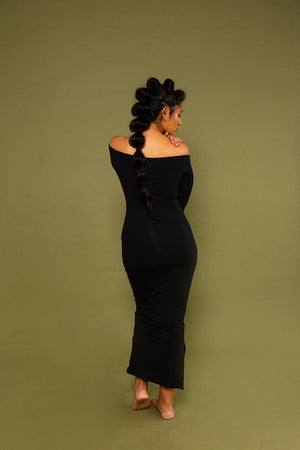 Baza Midi Dress in Black - Manners London