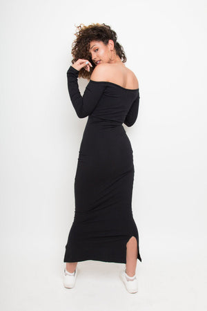 Baza Midi Dress in Black - Manners London
