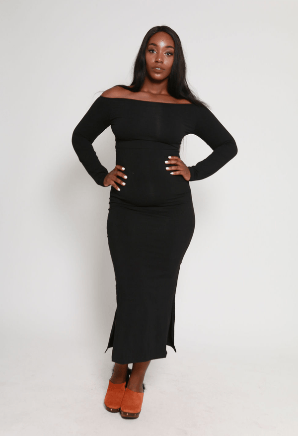 Baza Midi Dress in Black - Manners London