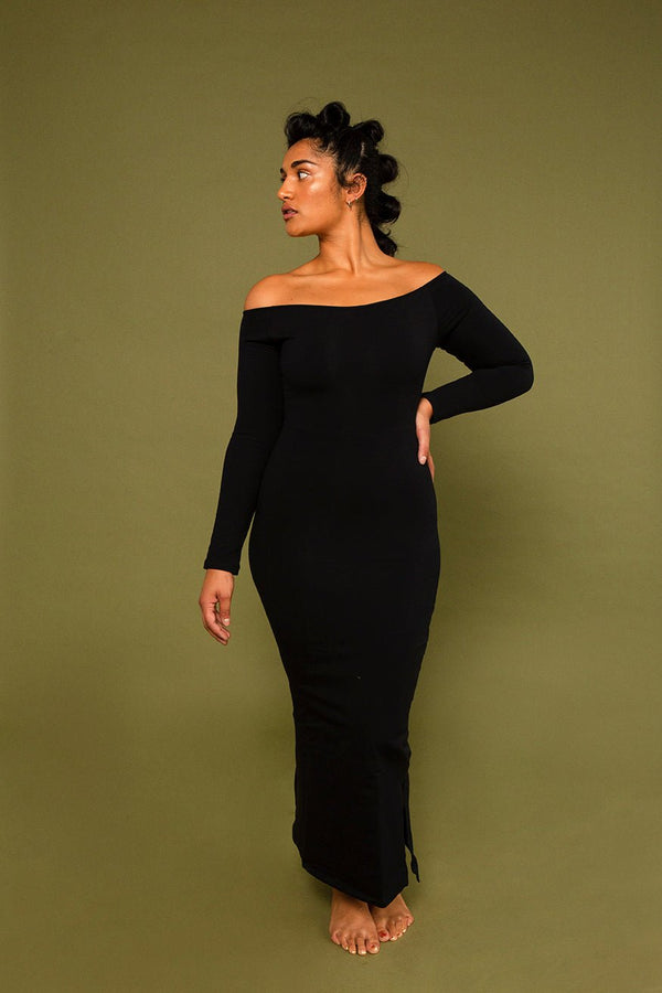 Baza Midi Dress in Black - Manners London