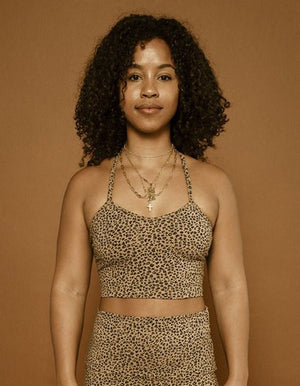 Crop Vest in Classic Leopard Print - Manners London