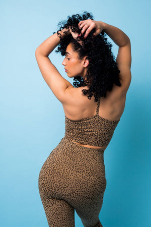 Crop Vest in Classic Leopard Print - Manners London