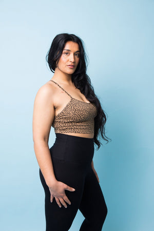 Crop Vest in Classic Leopard Print - Manners London